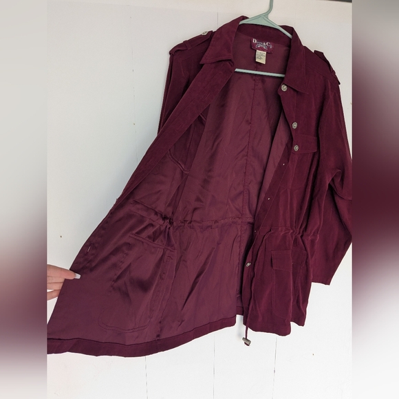Burgundy Drawstring Jacket - Picture 3 of 5